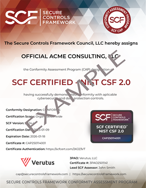 NIST CSF 2.0 certified